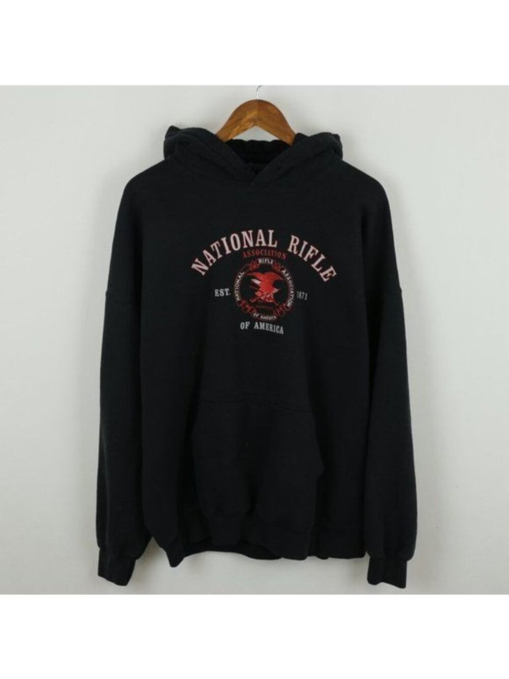 National Rifle Association Men's 2XL Black Cotton Pullover Hoodie Sweatshirt